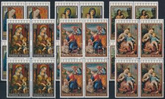 1976 Karácsony: festmények sor négyestömbökben Mi 1290-1295 A
