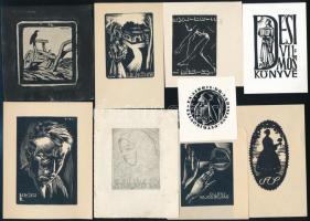 cca 1920-1970 45 db ex libris, magyar művészektől, különféle technikákkal, néhány aláírt (Gara Arnold)