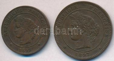 Franciaország 1897A 5c Br + 1897A 10c Br T:1-,2 kis patina
France 1897A 5 Centimes + 1897A 10 Centi...