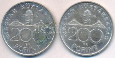 1994. 200Ft Ag "Deák" (2x) T:2 kis patina