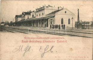 1899 Sopron, Győr-Sopron-Ebenfurti pályaudvara, vasútállomás, L. F. Kummert kiadása / Raab-Oedenburg-Ebenfurter Bahnhof (fl)