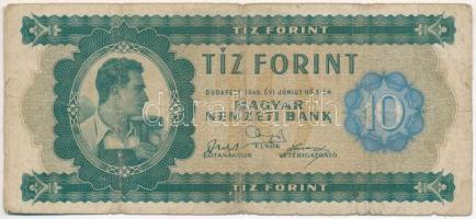 1946. 10Ft T:III- Hungary 1946. 10 Forint C:VG Adamo F1