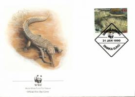 Crocodile of Ganges FDC Gangeszi krokodil FDC Gangesgavial FDC