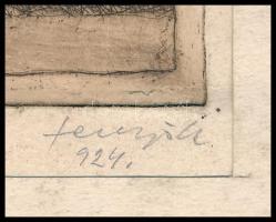 Fenyő Andor Endre (1904-1971): Vándor XX. Rézkarc, papír, jelzett, 8,5×7,5 cm