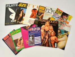 cca 1989-1990 12 db erotikus magazin (Playboy, Szexepír, Erato, Penthouse, stb.)