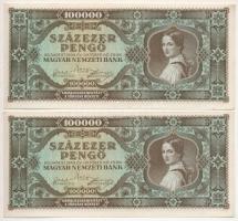 1945. 100.000P (8x) sorszámkövetők (5+3) T:I,II