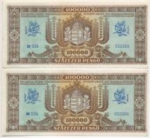 1945. 100.000P (8x) sorszámkövetők (5+3) T:I,II