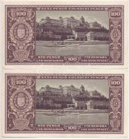 1945. 100P (5x) sorszámkövetők, 2db-nál a bankjegy szélén vízjel részlet T:I-,II