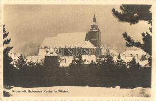 Brassó, Kronstadt, Brasov; Schwarcze Kirche im Winter / Fekete templom télen, H. Zeidner kiadása / church in winter (EK)