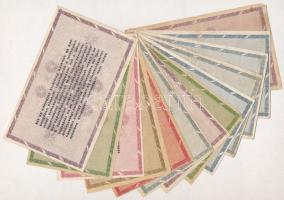 1946. 13db-os vegyes magyar adópengő bankjegy tétel, közte fordított címeres is T:II,III,III-