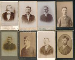cca 1880-1910 15 db férfiakat ábrázoló vizitkártya méretű fotó
