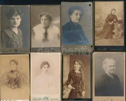 cca 1880-1910 20 db nőket ábrázoló vizitkártya méretű fotó