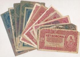 1913-1920. 13db-os vegyes magyar korona bankjegy tétel T:III-IV