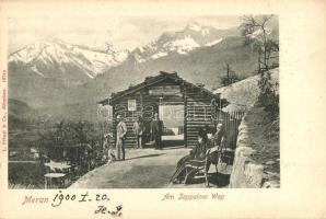 Merano, Meran (Südtirol); Am Tappeiner Weg / rest house on the mountain