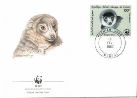 WWF Mongoose set on 4 FDC WWF Monguz-maki sor 4 FDC-n WWF Mongozmaki Satz an 4 FDC