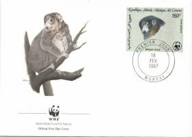 WWF Mongoose set on 4 FDC WWF Monguz-maki sor 4 FDC-n WWF Mongozmaki Satz an 4 FDC