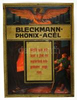 cca 1930-1940 Bleckmann-Phönix-Acél nagyméretű naptártartó zománcozott fém tábla, kis kopásokkal, 48,5×36 cm