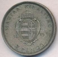 1935. 2P Ag "Pázmány" T:2 patina 
Adamo P7