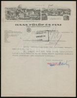 1940 Haas Fülöp és Fiai Rt. levele, díszes fejlécű papíron, Bp.