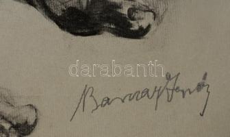 Barcsay jelzéssel: Idős ülő női akt. Szén, papír, szakadásokkal, felcsavarva, 99×70 cm