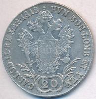 1818B 20kr Ag "I. Ferenc" T:2- lapkahiba