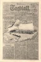 Pozsony, Pressburg, Bratislava; Pozsonyi napilap montázs reklámlapja / Pressburger Tagblatt / Bratislava Newspaper advertisement montage postcard