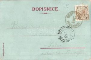 1898 Opocno, Velké namesti, Huspodárská skola, Obecna skola, Okresní soud. / main square, economic s...