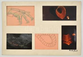Árendás József (1946-): Tanulmány munkák (5 db). Fotó, vegyes technika, papírra ragasztva, jelzett, 37×54 cm