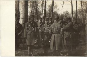 1917 Jassionov, Tisztek kitüntetése jelvényekkel / WWI Hungarian military, officers honoring with medals, photo