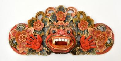 Balin készült fali maszk, kézzel festett, kis hibával, 40×21 cm
