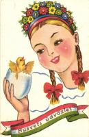 Húsvéti üdvözlet / Easter greeting card, Hungarian folklore