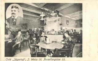 Vienna, Wien IX. J. Weisss Cafe Jägerhof. Porzellangasse 22. / cafe interior (EK)