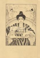 Lieder des Ghetto, Zeichnungen. Verlag von S. Calvary & Co. / Judaica art postcard s: E. M. Lilien