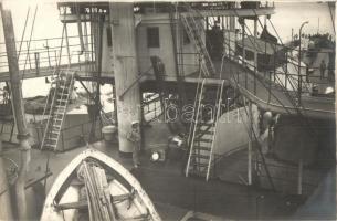 SMS Zrínyi Radetzky-osztályú pre-dreadnought csatahajó, fedélzet a parancsnoki házzal / K.u.K. Kriegsmarine, board with commanders house, photo