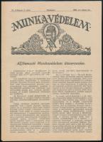 1929 Munkavédelem c. újság egy száma, hozzá Munkavédelem zománcozott jelvény.