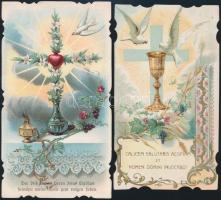 Vegyes régi szentkép tétel, 10 db, 11x6 cm és 8x5 cm közötti méretben