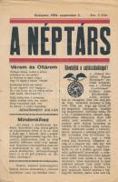 1934 A Néptárs c. magyar nemzetiszocialista, kaszáskeresztes lap 4p.