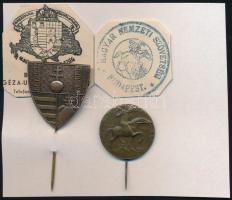 1920 A Magyar Nemzeti Szövetség gyűjtőíve, valamint két bronz jelvénye és pecsétlenyomatai