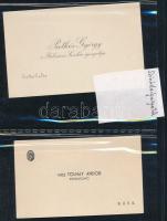 cca 1910-1940 Színházigazgatók és arisztokraták 7 db névjegykártyája