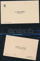 cca 1910-1940 Színházigazgatók és arisztokraták 7 db névjegykártyája