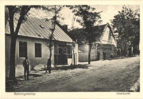 Bakonyoszlop, utcakép, posta, Hahn Ignác üzlete és saját kiadása, Kollár A. felvétele