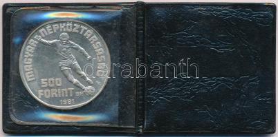 1981. 500Ft Ag "Labdarúgó Világbajnokság 1982" plasztik tokban T:BU