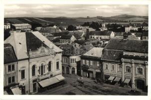 Rimaszombat, Rimavska Sobota; Fő tér, Tátra szálloda, TipTop Miskolczy, Póczos, Brünner, Heimlich, Mork és Rábely üzlete / square, shops, hotel