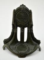 Jelzett szecessziós réz zsebóratartó, m:12 cm