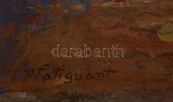 Fatiguant jelzéssel: Mózes a kőtáblákkal, olaj, papír, szakadással, 50×40 cm