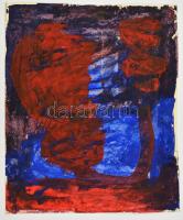 Somlai Vilma (1938-2007): Vörös fák, tempera, papír, hátulján pecséttel jelzett, 32×37 cm