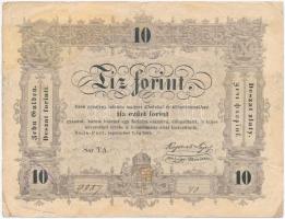 1848. 10Ft Kossuth bankó T:III- ly. Adamo G111