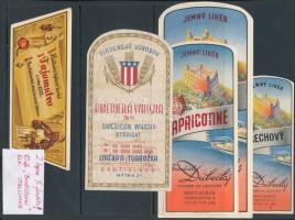 10 db régi italcímke Pozsonyban gyártva / Pressburg beverage labels