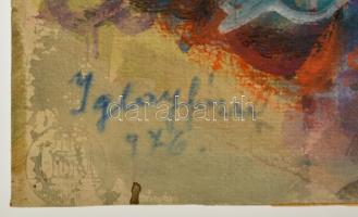 Iglay József (1905-1980): Gyalogút, akvarell, papír, jelzett, 36,5×51,5 cm