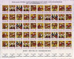 12 klf svéd karácsonyi segélybélyeg teljes ív 1976-1987